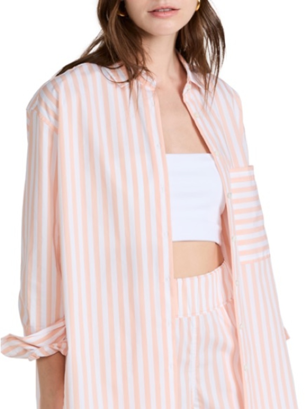AYR Pink and White Striped Button-Down Shirt